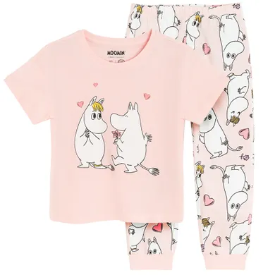 Cool Club, Pijama pentru fete, roz, Imprimeu Moomins