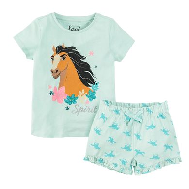 Cool Club, Pijama pentru fete, verde-menta, imprimeu Spirit neimblanzit