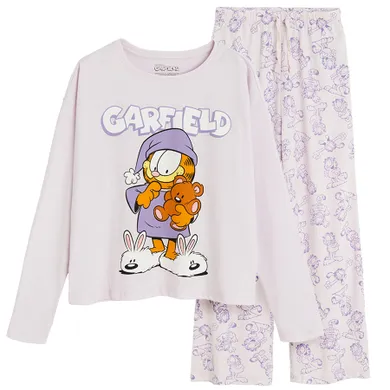 Cool Club, Pijama pentru fete, violet, imprimeu Garfield