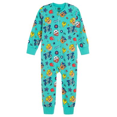 Cool Club, Pijama-salopeta pentru baieti, turcoaz, imprimeu Paw Patrol
