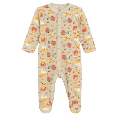 Cool Club, Pijama tip salopeta pentru baieti, bej