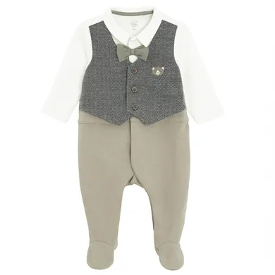 Cool Club, Pijama tip salopeta pentru baieti, bej