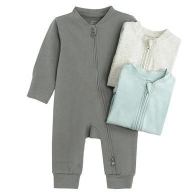 Cool Club, Pijama tip salopeta pentru baieti, gri, albastru, set, 3 buc.