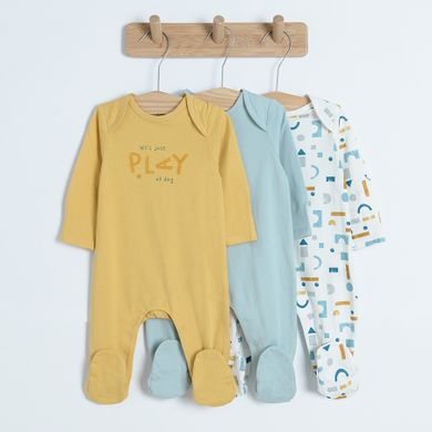 Cool Club, Pijama tip salopeta pentru baieti, mix de culori, set 3 buc.