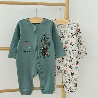 Cool Club, Pijama tip salopeta pentru baieti, mix, imprimeu Disney, set 2 buc.