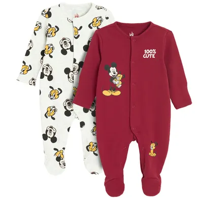 Cool Club, Pijama tip salopeta pentru baieti, mix, imprimeu Mickey Mouse, set, 2 buc.