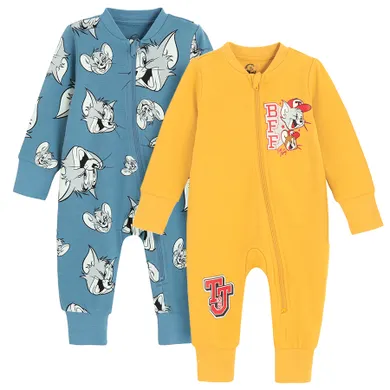 Cool Club, Pijama tip salopeta pentru baieti, mix, set, 2 buc., imprimeu Tom & Jerry