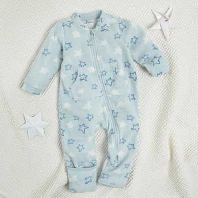 Cool Club, Pijama tip salopeta pentru baieti, polar, albastru deschis