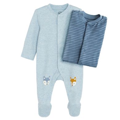 Cool Club, Pijama tip salopeta pentru bebelusi, albastru, set, 2 buc.