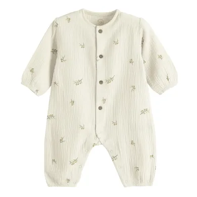 Cool Club, Pijama tip salopeta pentru bebelusi, muselina, bej