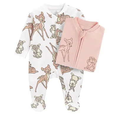Cool Club, Pijama tip salopeta pentru fete, mix, imprimeu Bambi, set, 2 buc.