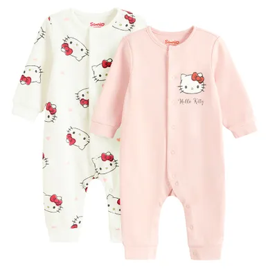 Cool Club, Pijama tip salopeta pentru fete, mix, imprimeu Hello Kitty, set, 2 buc.