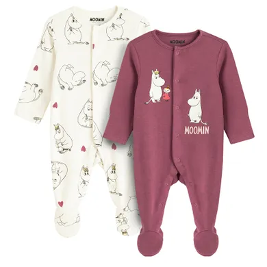 Cool Club, Pijama tip salopeta pentru fete, mix, Imprimeu Moomins, set, 2 buc.