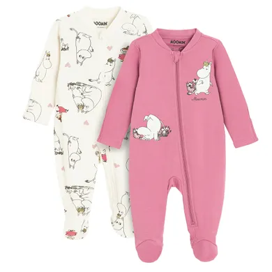 Cool Club, Pijama tip salopeta pentru fete, mix, set, 2 buc., Imprimeu Moomins