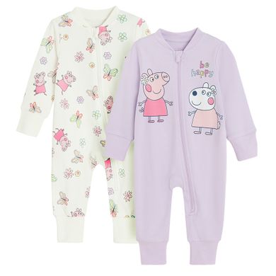 Cool Club, Pijama tip salopeta pentru fete, mix, set, 2 buc., imprimeu Peppa Pig