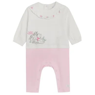 Cool Club, Pijama tip salopeta pentru fete, roz-ecru, imprimeu Winnie the Pooh