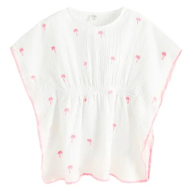 Cool Club, Poncho pentru fete, muselina, alb