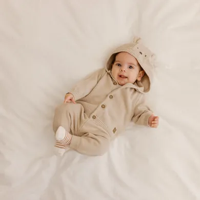 Cool Club, Pulover cu gluga pentru baieti, cu nasturi, bej