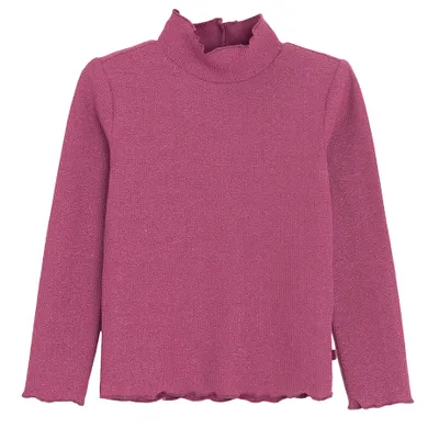 Cool Club, Pulover cu guler inalt pentru fete, din tricot striat, roz