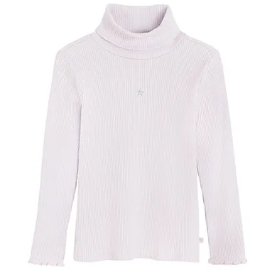 Cool Club, Pulover cu guler inalt pentru fete, din tricot striat, violet