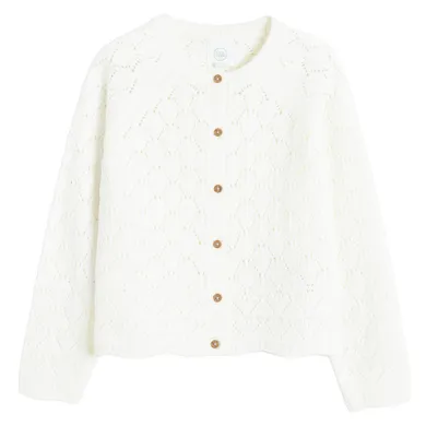 Cool Club, Pulover pentru fete, cu nasturi, alb