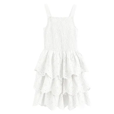 Cool Club, Rochie cu bretele pentru fete, alb