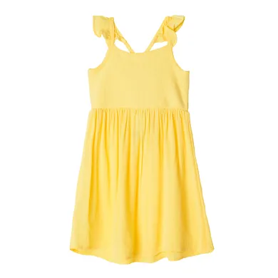 Cool Club, Rochie cu bretele pentru fete, galben, cu volanase