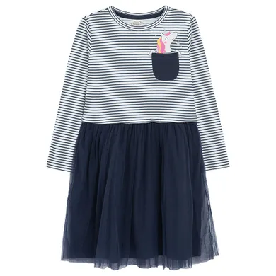 Cool Club, Rochie cu maneca lunga pentru fete, bleumarin