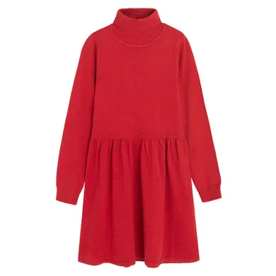 Cool Club, Rochie cu maneca lunga pentru fete, din tricot, rosu