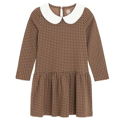 Cool Club, Rochie cu maneca lunga pentru fete, maro