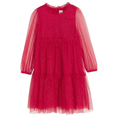 Cool Club, Rochie cu maneca lunga pentru fete, rosu