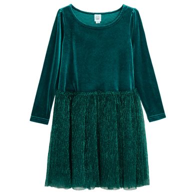 Cool Club, Rochie cu maneca lunga pentru fete, verde