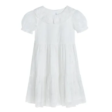 Cool Club, Rochie cu maneca scurta pentru fete, alb