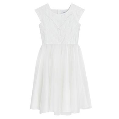 Cool Club, Rochie cu maneca scurta pentru fete, alb