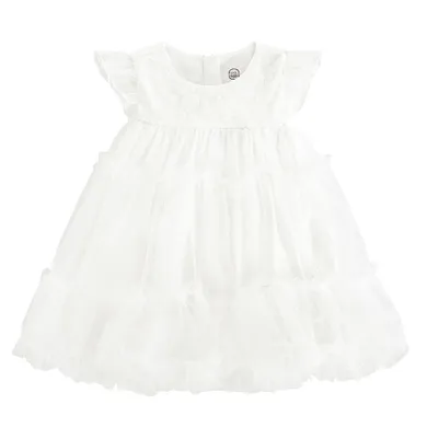 Cool Club, Rochie cu maneca scurta pentru fete, alb