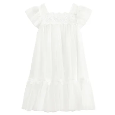 Cool Club, Rochie cu maneca scurta pentru fete, alb