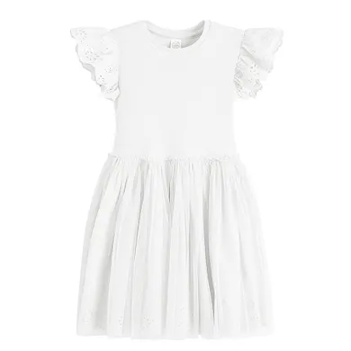 Cool Club, Rochie cu maneca scurta pentru fete, alb