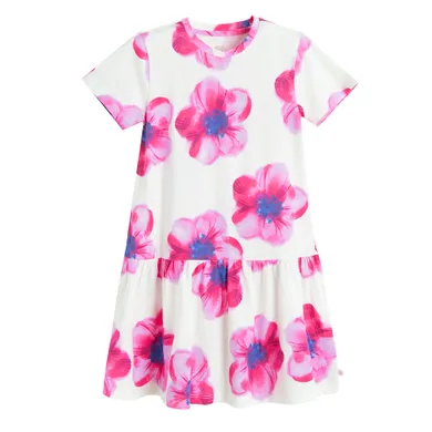 Cool Club, Rochie cu maneca scurta pentru fete, alb