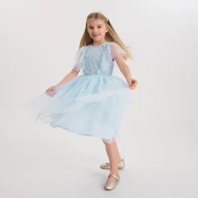 Cool Club, Rochie cu maneca scurta pentru fete, albastru