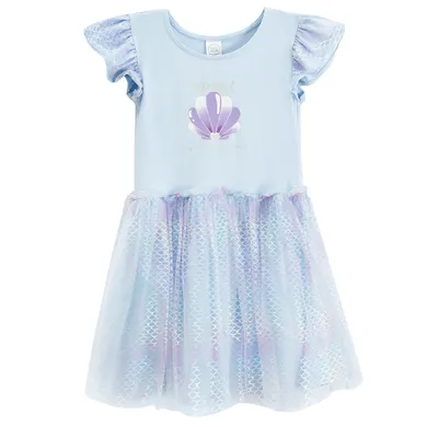 Cool Club, Rochie cu maneca scurta pentru fete, albastru-violet