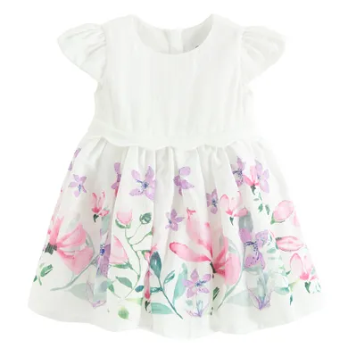 Cool Club, Rochie cu maneca scurta pentru fete, ecru