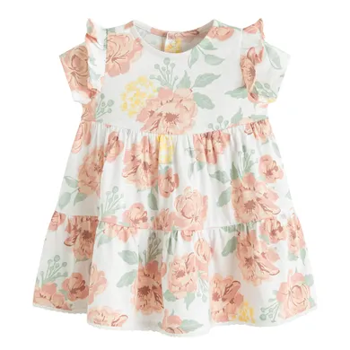 Cool Club, Rochie cu maneca scurta pentru fete, ecru