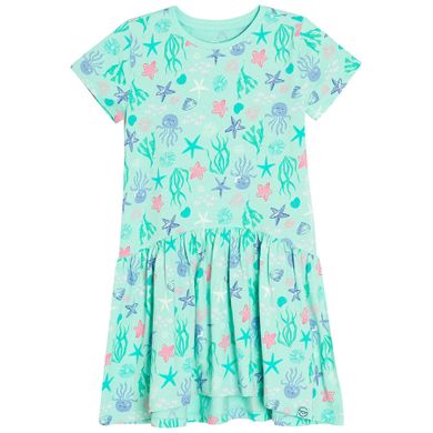 Cool Club, Rochie cu maneca scurta pentru fete, turcoaz
