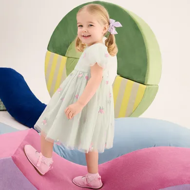 Cool Club, Rochie cu maneca scurta pentru fete, verde