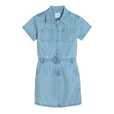 Cool Club, Rochie de blugi cu maneca scurta pentru fete, denim, cu nasturi