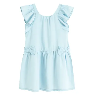 Cool Club, Rochie de blugi pentru fete cu maneca scurta, albastru