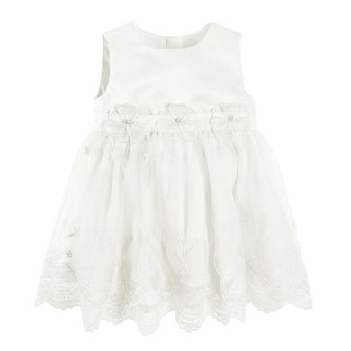 Cool Club, Rochie fara maneci pentru fete, alb, imprimeu flori