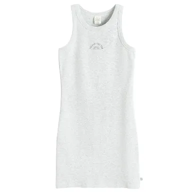 Cool Club, Rochie fara maneci pentru fete, din tricot striat, gri