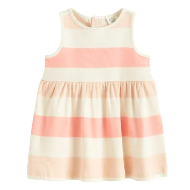 Cool Club, Rochie fara maneci pentru fete, din tricot striat, roz