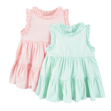 Cool Club, Rochie fara maneci pentru fete, roz, verde-menta, set 2 buc..